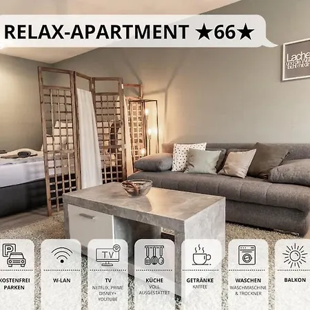 Relax-Apartments - Indoor-Pool - Sauna - Kueche - Kostenlos Parken - Balkon - Massagesessel - 85 Zoll Smart-Tv *