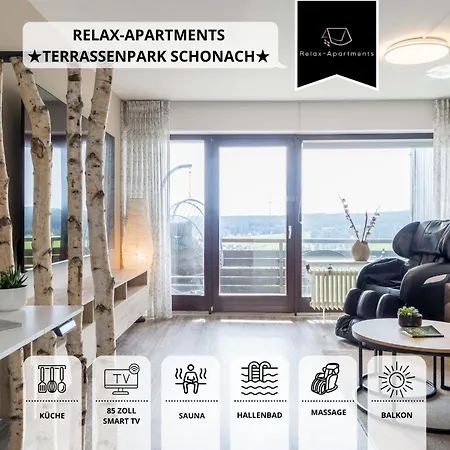 Apartment Relax-Apartments - Indoor-Pool - Sauna - Kueche - Kostenlos Parken - Balkon - Massagesessel - 85 Zoll Smart-Tv Schonach im Schwarzwald