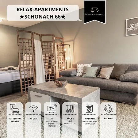 Relax-Apartments - Indoor-Pool - Sauna - Kueche - Kostenlos Parken - Balkon - Massagesessel - 85 Zoll Smart-Tv